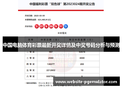中国电脑体育彩票最新开奖详情及中奖号码分析与预测